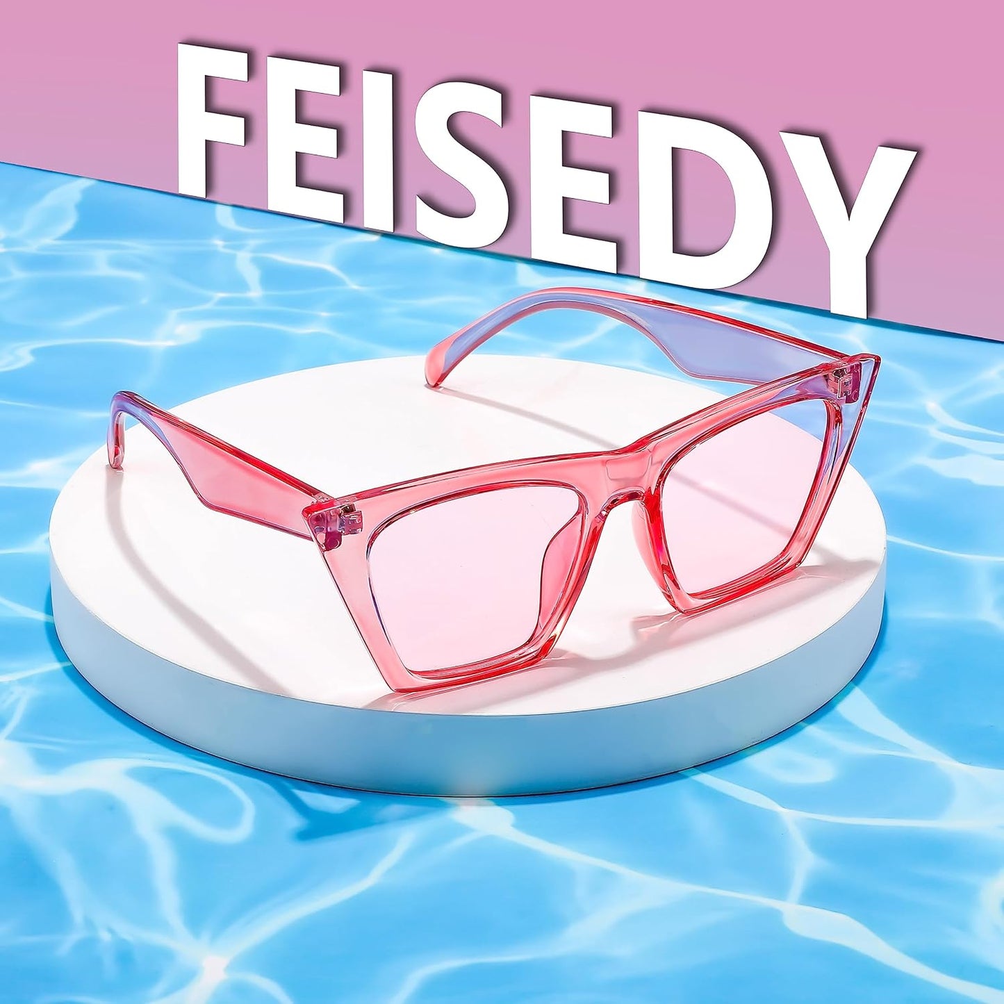 商品图片 125 | B0C5378735 | FEISEDY Vintage Square Cat Eye Sunglasses Women Trendy Cateye Sunglasses B2473