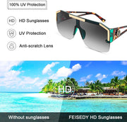 ÉÌƷͼƬ 4 | B09L4V27YS | FEISEDY Square Oversized Sunglasses for Men Women Flat Top B2765
