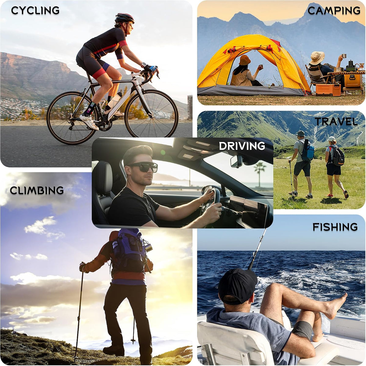 ÉÌƷͼƬ 6 | B0FY37CX2V | FEISEDY Polarized Fit Over Glasses Sunglasses for Men Women, Sports Wrap Around for Driving Cycling Fishing B0315