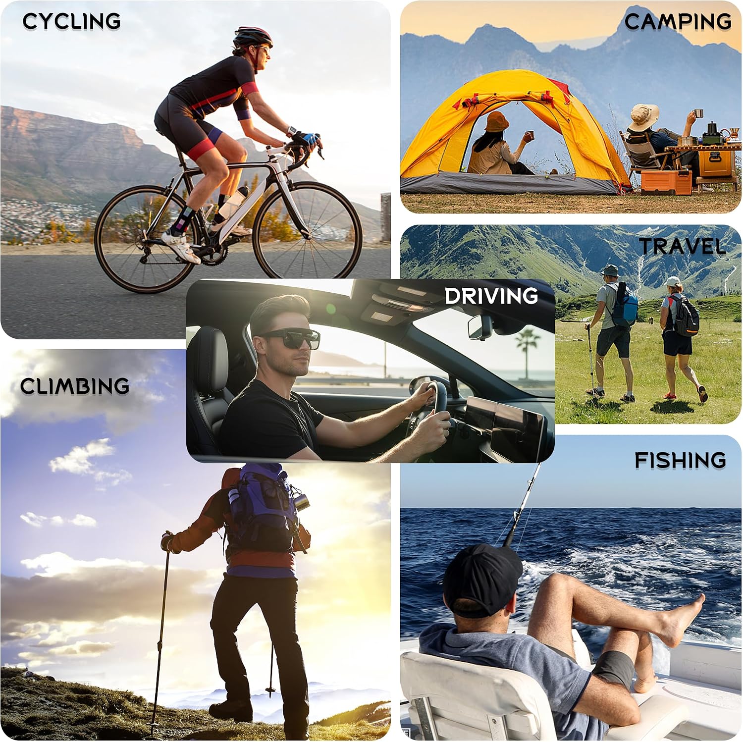 商品图片 6 | B0FY37CX2V | FEISEDY Polarized Fit Over Glasses Sunglasses for Men Women, Sports Wrap Around for Driving Cycling Fishing B0315