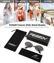 ÉÌƷͼƬ 13 | B0DGPQ2BTK | FEISEDY Retro Oval Sunglasses for Women Men Trendy Sun Glasses Classic Metal Shades UV400 Protection B0245