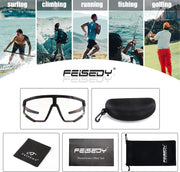 ÉÌƷͼƬ 30 | B0DFMBL68F | FEISEDY Photochromic Sports Sunglasses for Men Women Night Vision Cycling Driving Running Glasses B0233