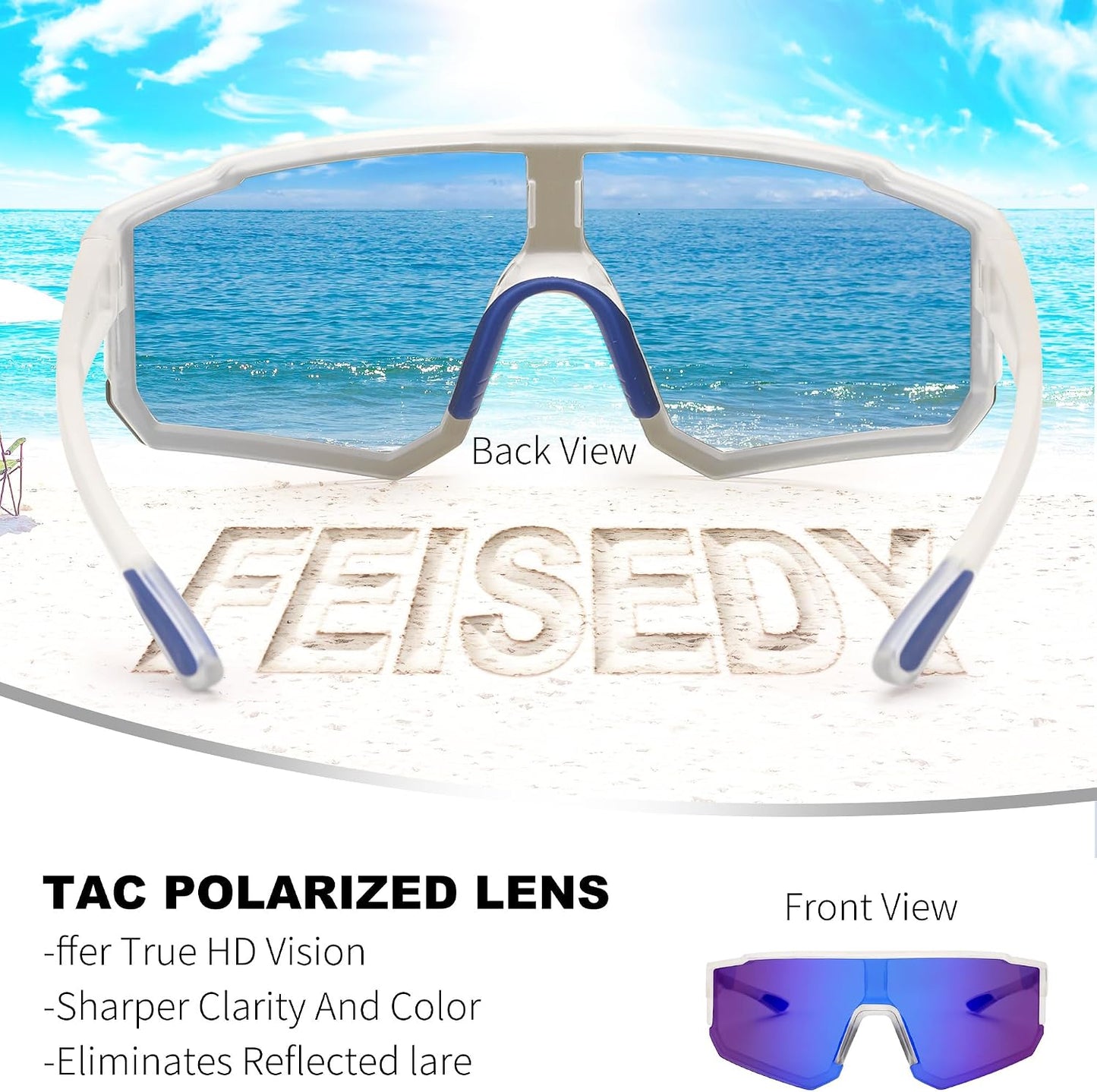 商品图片 18 | B0D95W5582 | FEISEDY Kids Sunglasses Youth Baseball Polarized Sunglasses Sports Lightweight TR90 Frame Boys Girls Cycling B0213