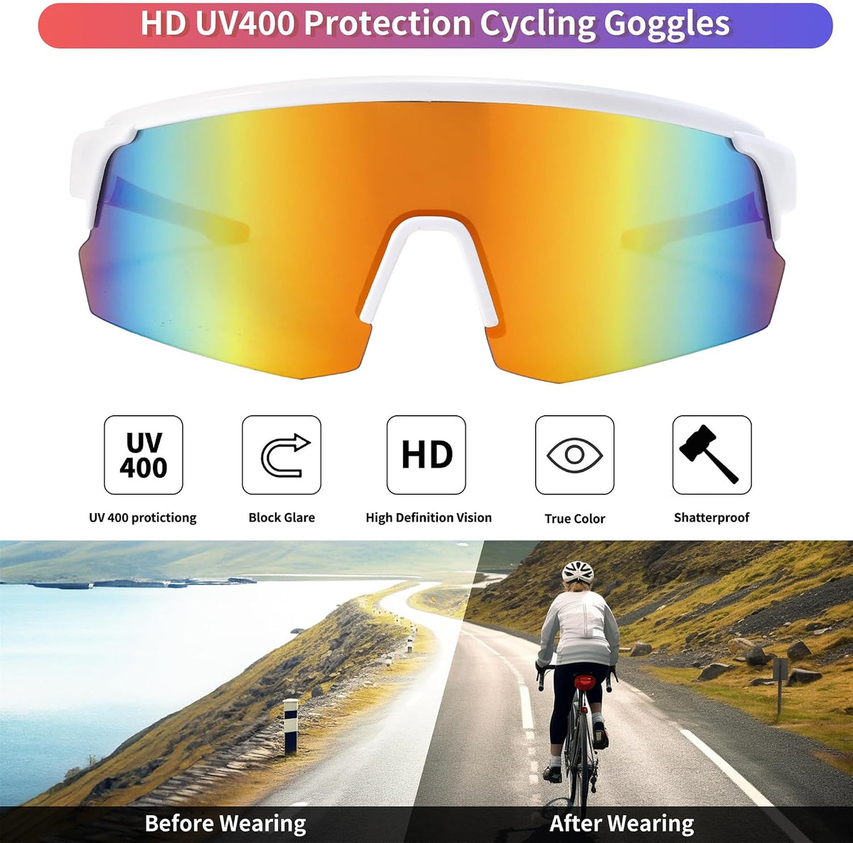 ÉÌƷͼƬ 21 | B0CSDCDBR7 | FEISEDY Cycling Sunglasses for Men Women, Sports Glasses for Youth Running Baseball Shades UV400 Protection B0108