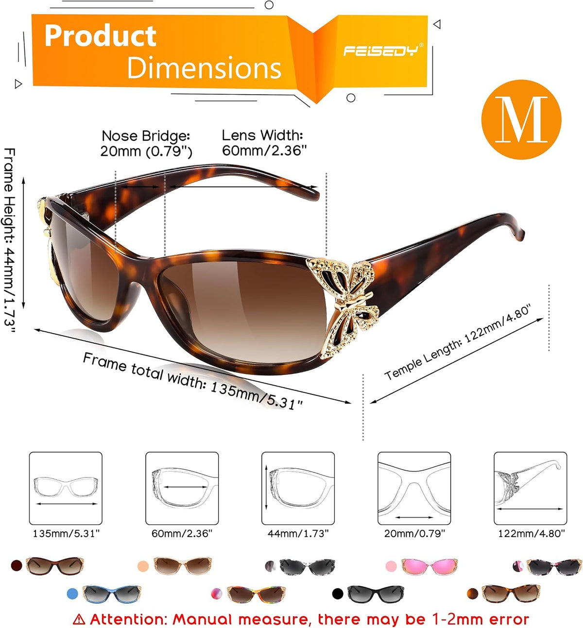 ÉÌƷͼƬ 49 | B0CNRQ7WVZ | FEISEDY Y2K Women Polarized Sunglasses Butterfly Wrap Around UV400 Shades