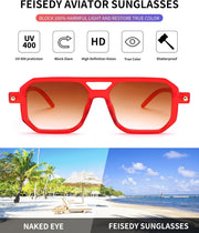ÉÌƷͼƬ 29 | B09YTJ4FQZ | FEISEDY Vintage Square 70s Flat Aviator Sunglasses Women Men Classic Retro Stylish Frame UV400 Sunglasses B2622