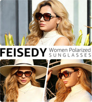 ÉÌƷͼƬ 64 | B079GSTW1D | FEISEDY Polarized Women Square Sunglasses Sparkling Composite Shiny Frame B2289