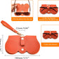 商品图片 14 | B0CFPPR4K1 | FEISEDY 2Pack Soft Leather Sunglass Bag, Portable Holder Eyeglasses Case | Lightweight Portable Design, With Button Clip Wrist Strap for Travel Daily Use B0049