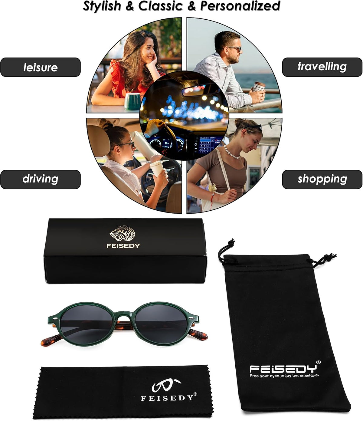 ÉÌƷͼƬ 126 | B0DTHVTKB5 | FEISEDY Retro Oval Sunglasses for Women 90s Narrow Round Lightweight Shades Y2k Trendy Sunnies B1171