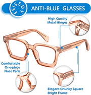 ÉÌƷͼƬ 18 | B0CWRK3FFF | FEISEDY Blue Light Blocking Glasses Women Men Chunky Square Computer Glasses B0101