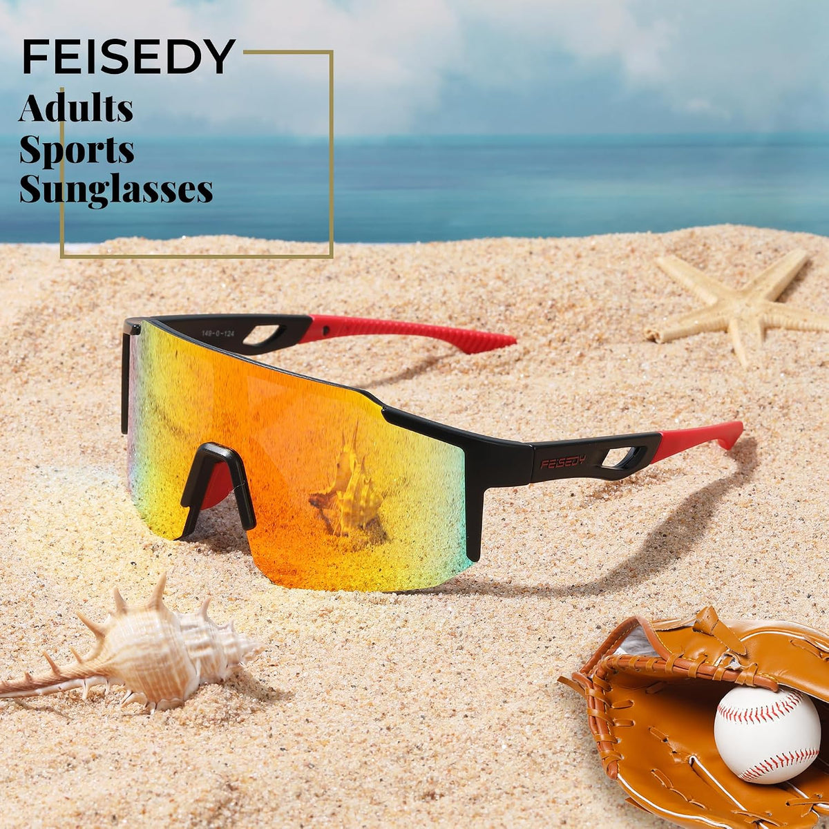 ÉÌƷͼƬ 36 | B0DTYL7JBV | FEISEDY Sports Sunglasses for Men, Women and Teens - Baseball, Biking, Cycling UV400 Protection B2388