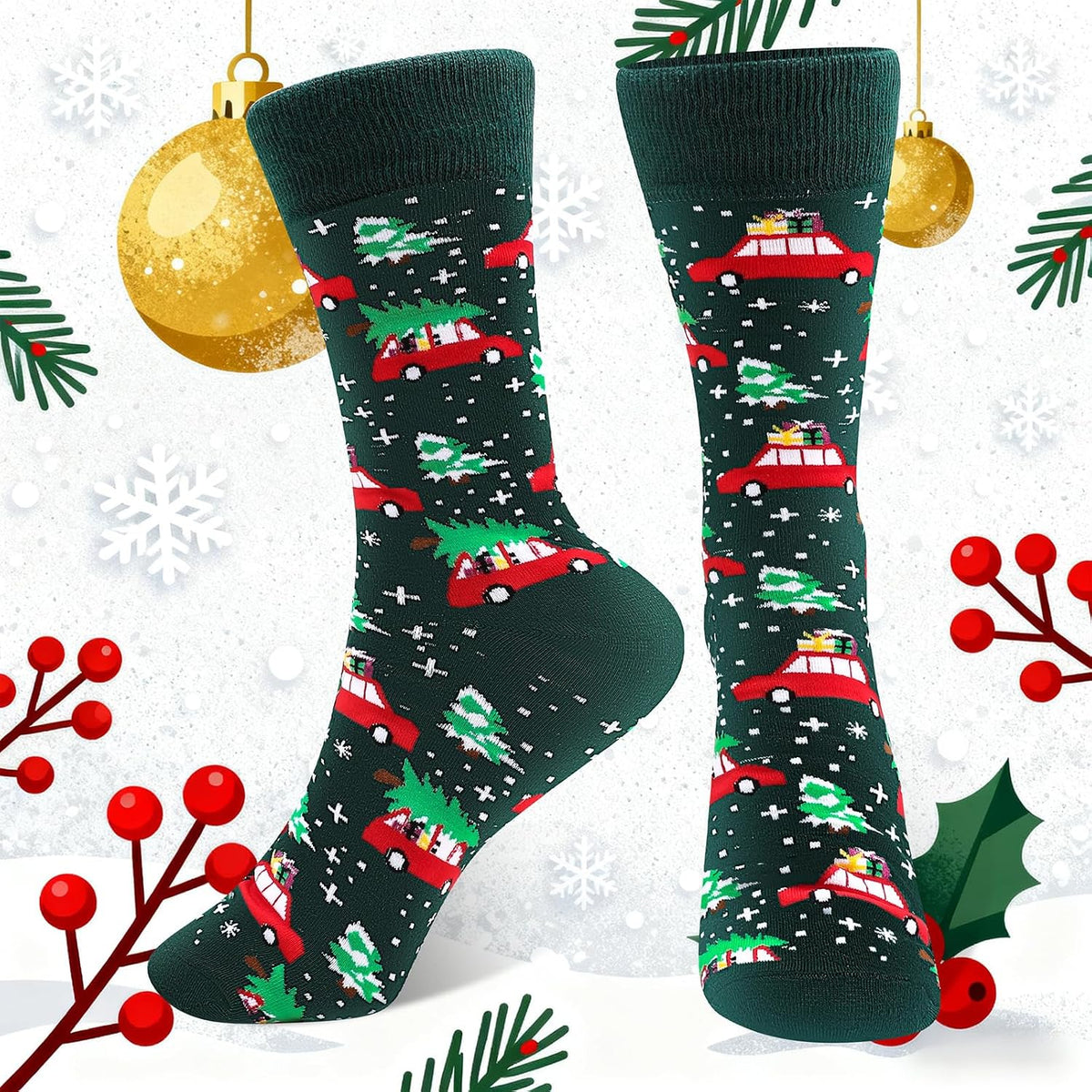 商品图片 16 | B0FPLDHHHC | Funny Socks for Women Men Christmas Socks Fuzzy Cozy Novelty Dress Socks Festive Crew Socks Size 7.5-12