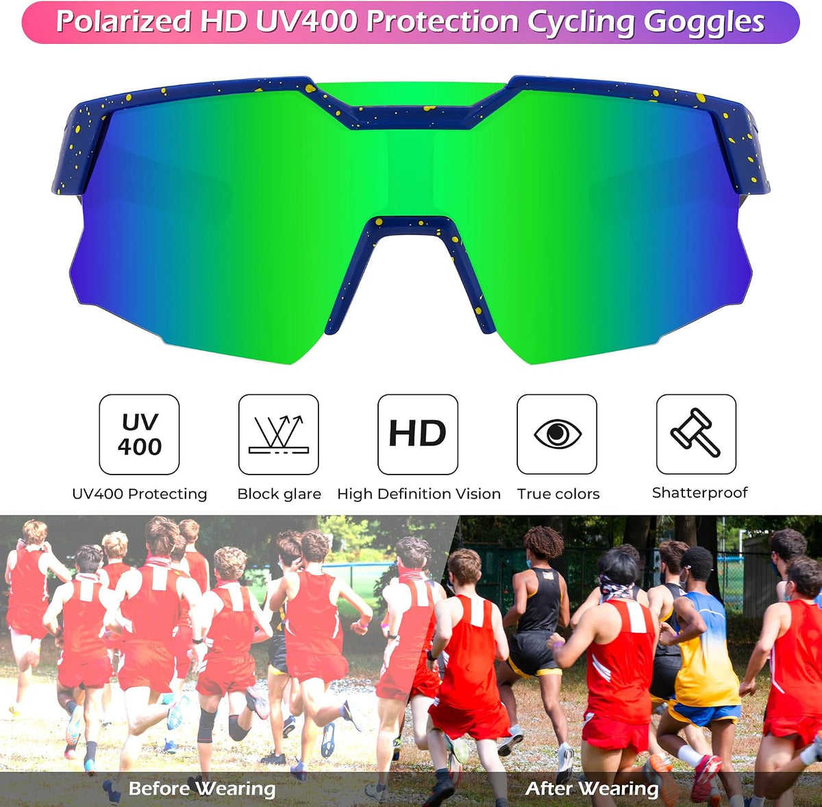 ÉÌƷͼƬ 62 | B0CCJ9N8C5 | FEISEDY Kids Sports Sunglasses UV400 for Youth, Ages 8-16 B0048