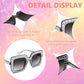 商品图片 24 | B0CFHLB4YT | FEISEDY Kids Sunglasses for Girls Oversized Square Sparkling Party Sun Glasses Lightweight Fashion Shades B0053