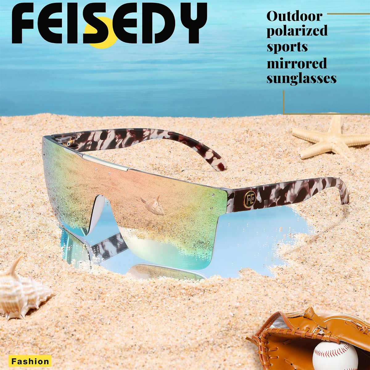 ÉÌƷͼƬ 7 | B0BZ4J86KV | FEISEDY Polarized Sunglasses for Men, Z87 Oversized Square Flat Top B2990