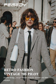ÉÌƷͼƬ 41 | B0B3XKHTR1 | FEISEDY Retro Square Aviator Sunglasses Women Men 70s Vintage Trendy Plastic Frame Sun Glasses B2835