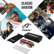 ÉÌƷͼƬ 18 | B0CB543WBD | FEISEDY Vintage Retro 70s Plastic Aviator Sunglasses Women Men Classic Large Squared Frame B2751