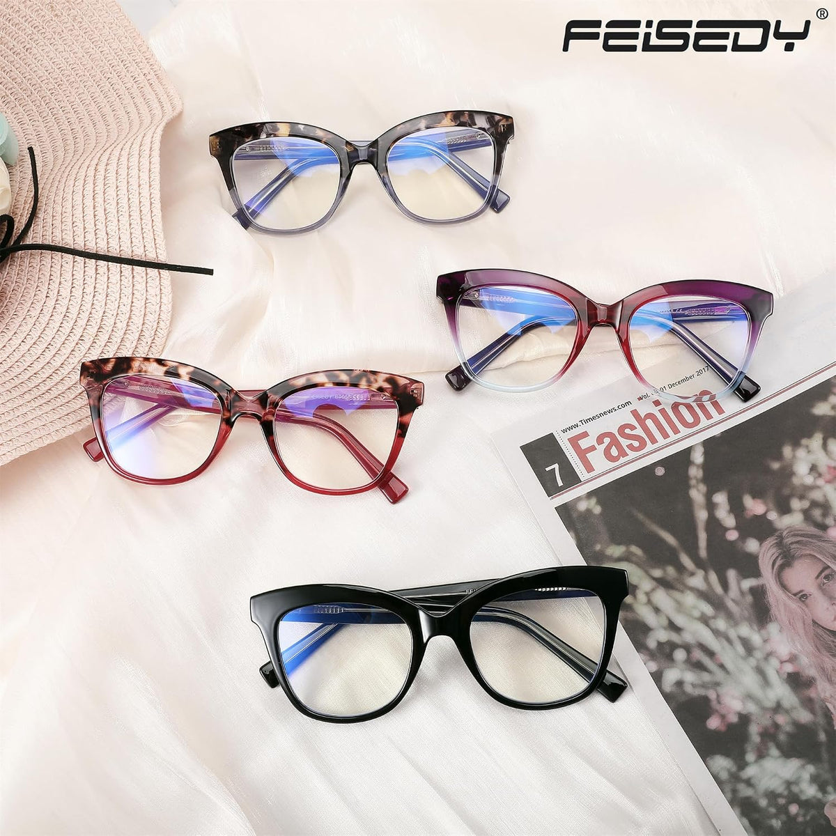ÉÌƷͼƬ 6 | B0CNGMZZZX | FEISEDY Retro Square Reading Glasses Anti Glare Digital Blue Light Blocking Eyestrain for Women Reader B0058