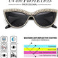 商品图片 4 | B0BZ7YMM4F | FEISEDY Oversized Women Cat Eye Rhinestone Sunglasses Costume Party B2360