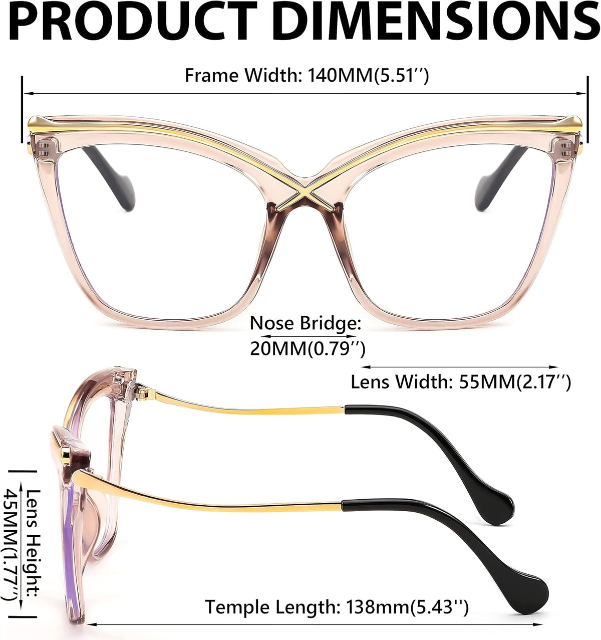 ÉÌƷͼƬ 7 | B0B63PP6VN | FEISEDY Women Oversized Square Blue Light Blocking Glasses Anti Eyestrain Cat Eye Fashion Eyewear B2956