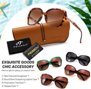 ÉÌƷͼƬ 20 | B0H8N95LQC | FEISEDY Retro Polarized Sunglasses for Women Chunky Square Frame B0464