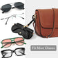 商品图片 2 | B0CFPPR4K1 | FEISEDY 2Pack Soft Leather Sunglass Bag, Portable Holder Eyeglasses Case | Lightweight Portable Design, With Button Clip Wrist Strap for Travel Daily Use B0049