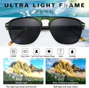 ÉÌƷͼƬ 21 | B0F4D461TF | FEISEDY Polarized Aviator Mens Sunglasses Square Modern Women Vintage Style Acetate Frame UV400 B0191