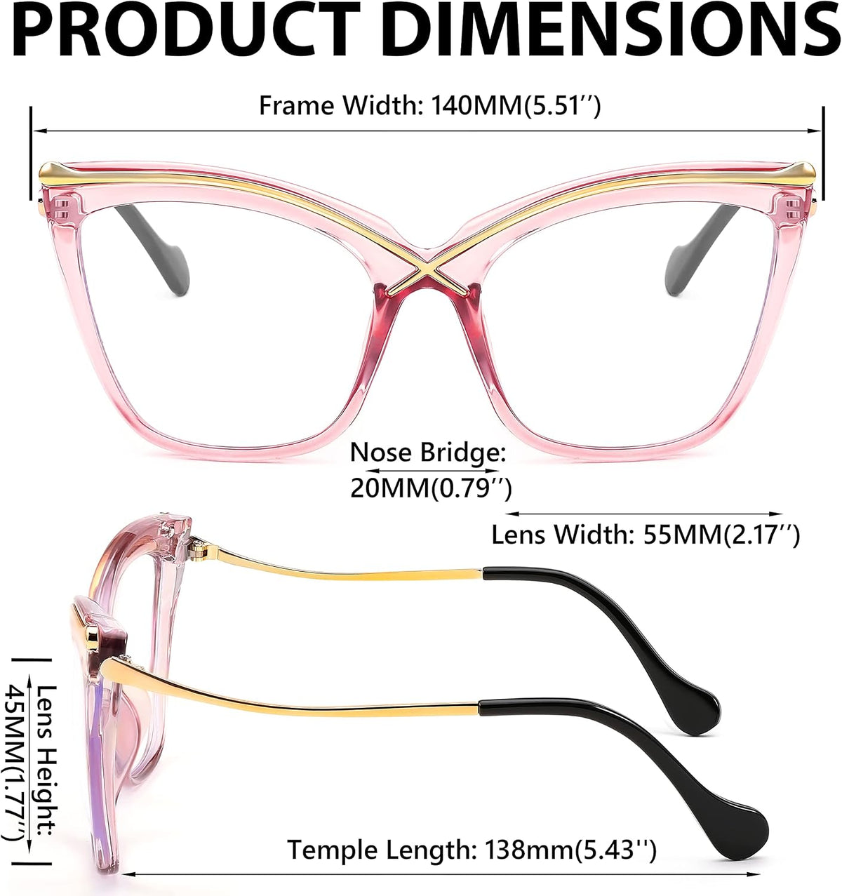 ÉÌƷͼƬ 14 | B0B63PP6VN | FEISEDY Women Oversized Square Blue Light Blocking Glasses Anti Eyestrain Cat Eye Fashion Eyewear B2956