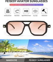 ÉÌƷͼƬ 35 | B09YTJ4FQZ | FEISEDY Vintage Square 70s Flat Aviator Sunglasses Women Men Classic Retro Stylish Frame UV400 Sunglasses B2622