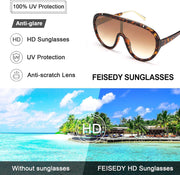 ÉÌƷͼƬ 6 | B085PPHWTZ | FEISEDY Retro Oversized Sunglasses Women Men One Piece Frame B2580