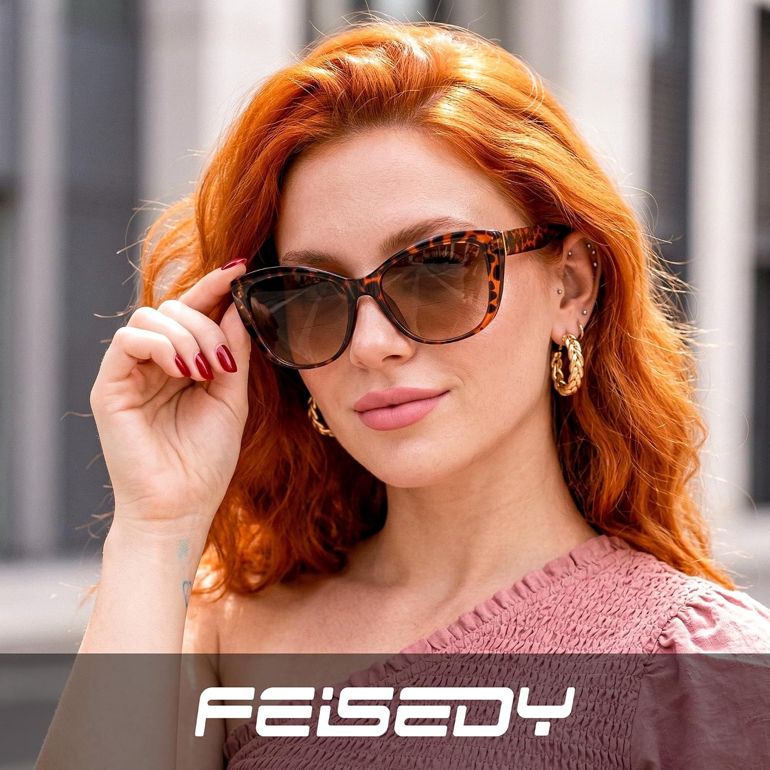 商品图片 19 | B0GSZX5N57 | FEISEDY Cat Eye Bifocal Sunglasses Reader for Women UV400 Protection B0352