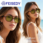 ÉÌƷͼƬ 19 | B0H1WCGC42 | FEISEDY Retro Square Aviator Sunglasses Women Men Double Bridge B0443
