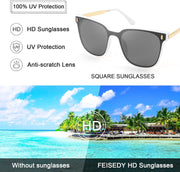 ÉÌƷͼƬ 4 | B09B3G7YTJ | FEISEDY Women Fashion Round Sunglasses Square Trendy Classic Chic Shades UV400 B2797