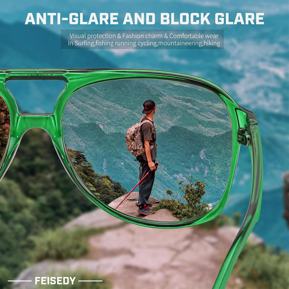 ÉÌƷͼƬ 36 | B0CB543WBD | FEISEDY Vintage Retro 70s Plastic Aviator Sunglasses Women Men Classic Large Squared Frame B2751