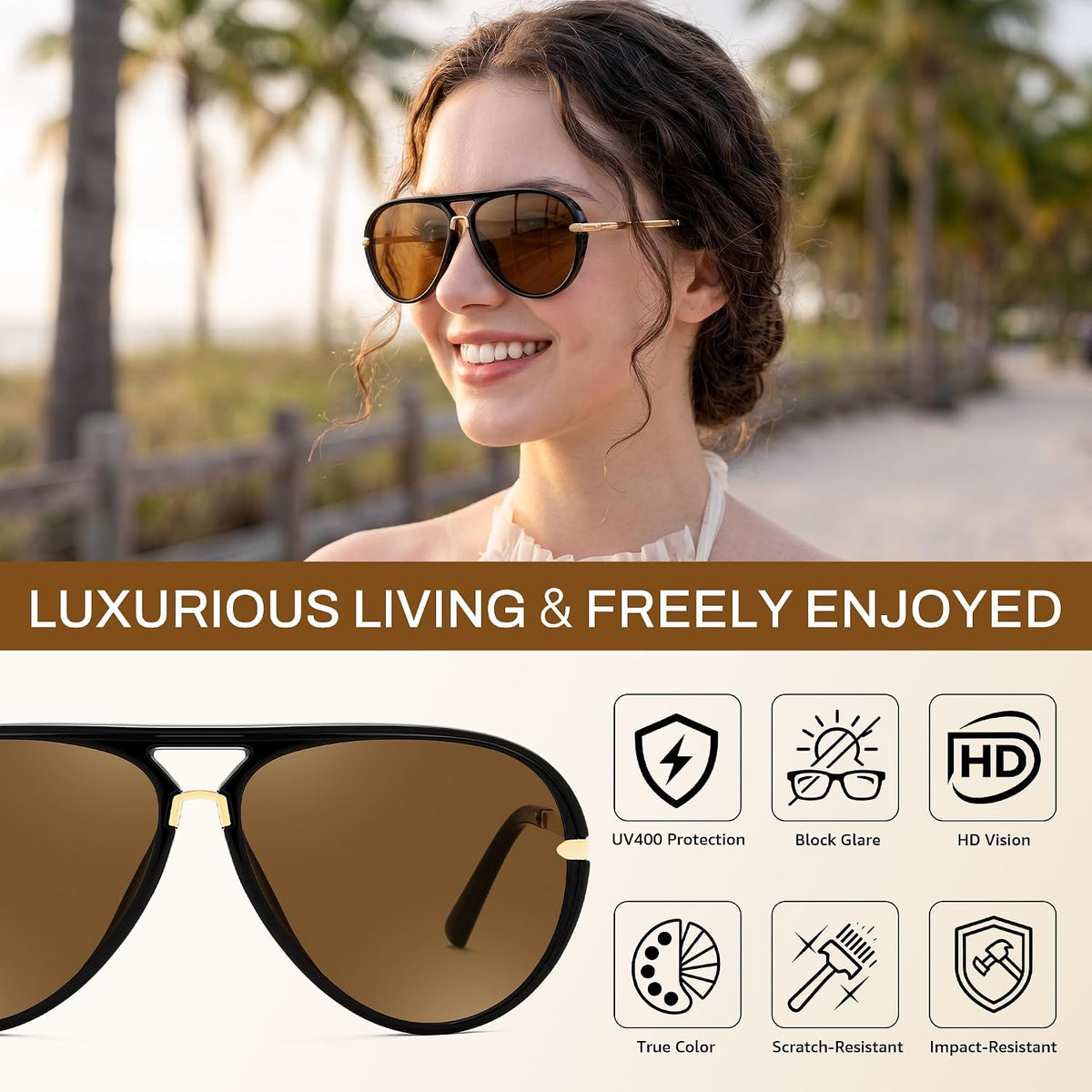 ÉÌƷͼƬ 45 | B0GYVVZBQM | FEISEDY Classic Aviator Sunglasses UV400 Protection for Women Men B0461