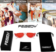 ÉÌƷͼƬ 11 | B0BKQFVBKQ | FEISEDY Women Crystal Cateye Sunglasses Half Frame Sparkling Trendy Retro Clout Goggles B2975