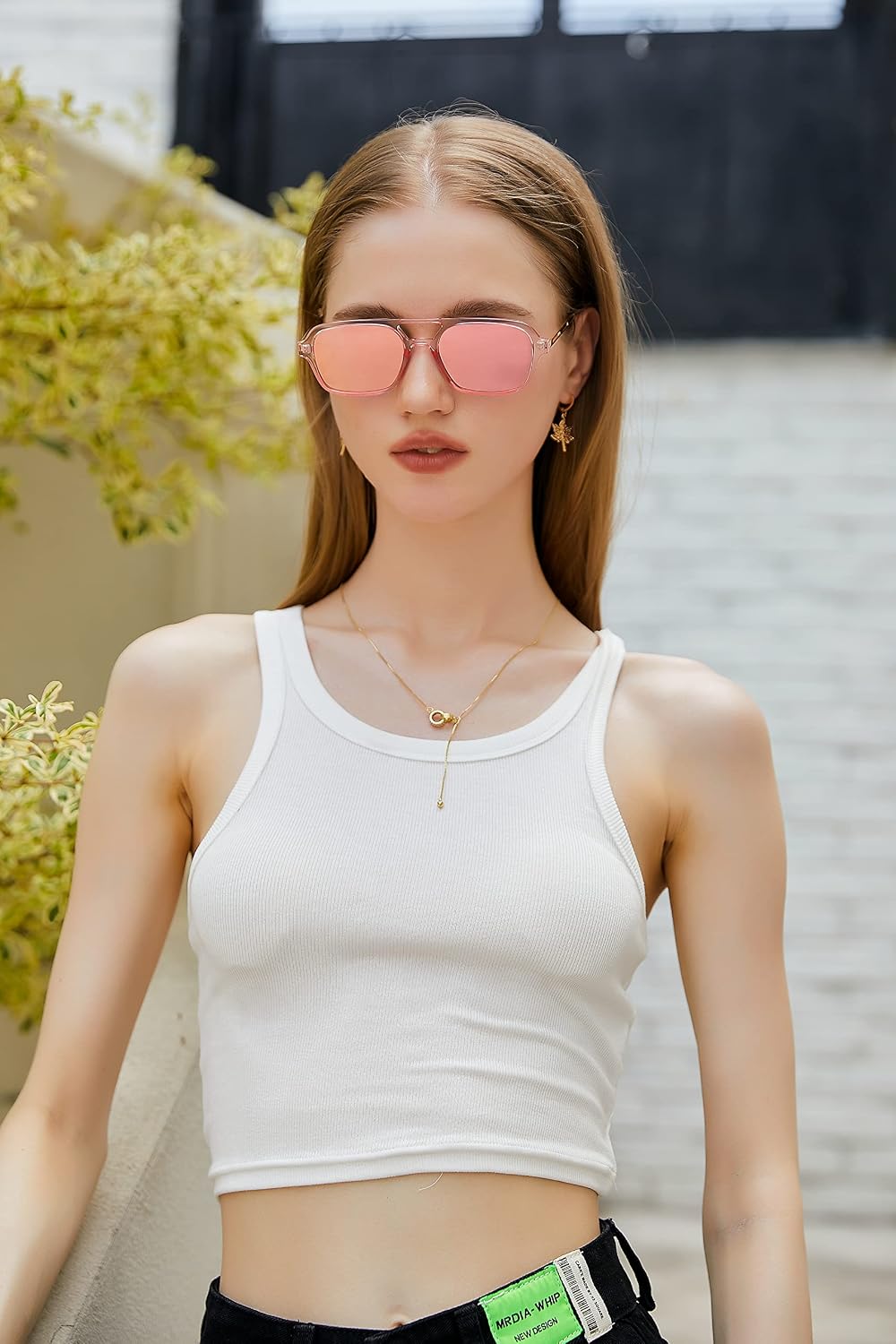 ÉÌƷͼƬ 82 | B0925V3NP4 | FEISEDY Vintage Square 70s Flat Aviator Sunglasses Women Men Metal Design Shades B2752