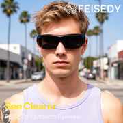 ÉÌƷͼƬ 2 | B0FWBRF3SR | FEISEDY Fit Over Glasses Sunglasses, Work Safety Goggles for Men Women, Wrap Around Sunglasses Outdoors B0343