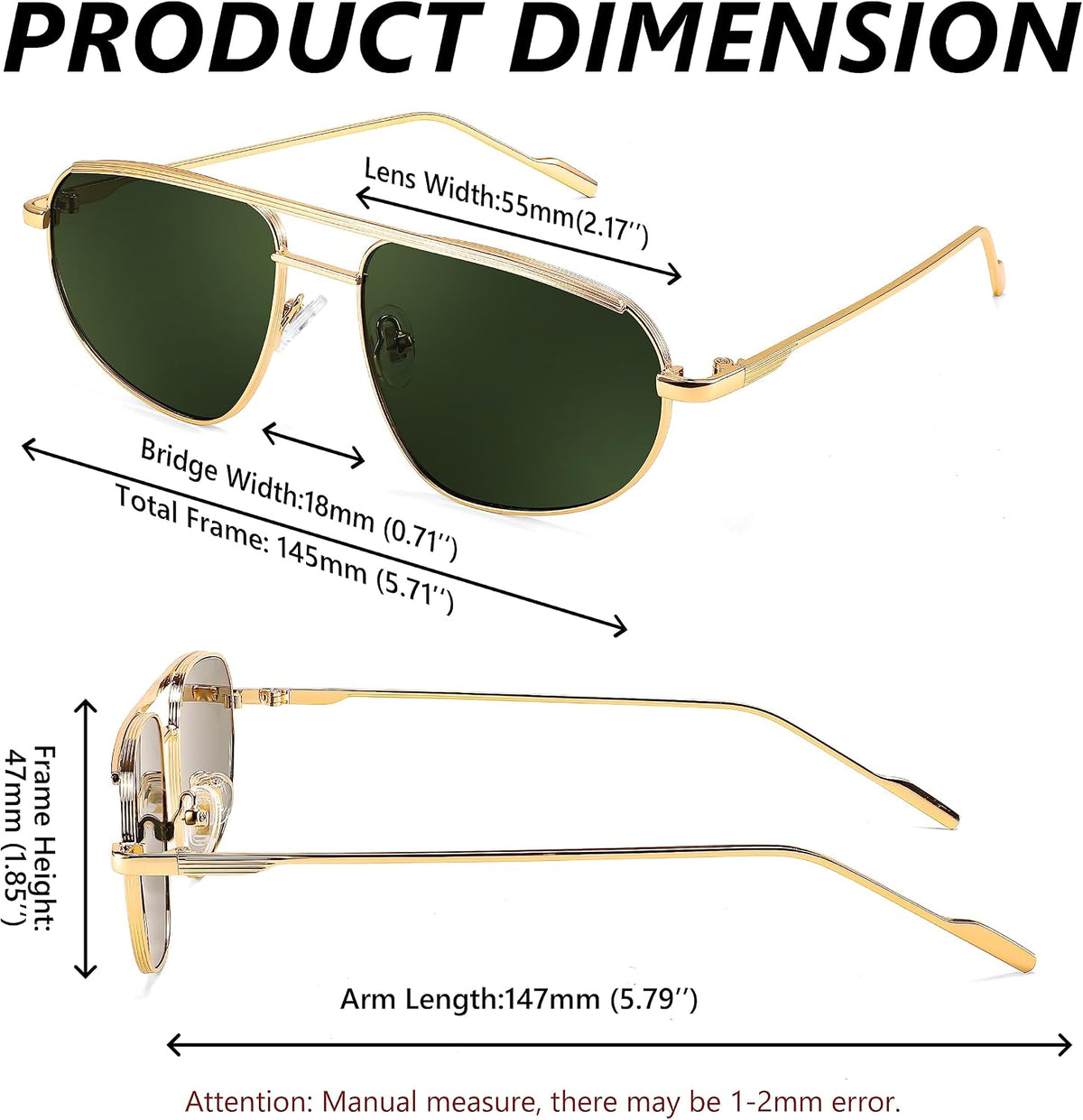 ÉÌƷͼƬ 48 | B09XDVK9DG | FEISEDY Retro Trendy Aviator Sunglasses Women Men 90s Small Vintage Glasses Stylish Gold Metal Oval Sunglasses B2906