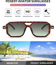 ÉÌƷͼƬ 137 | B09YTJ4FQZ | FEISEDY Vintage Square 70s Flat Aviator Sunglasses Women Men Classic Retro Stylish Frame UV400 Sunglasses B2622