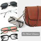 商品图片 17 | B0CFPPR4K1 | FEISEDY 2Pack Soft Leather Sunglass Bag, Portable Holder Eyeglasses Case | Lightweight Portable Design, With Button Clip Wrist Strap for Travel Daily Use B0049