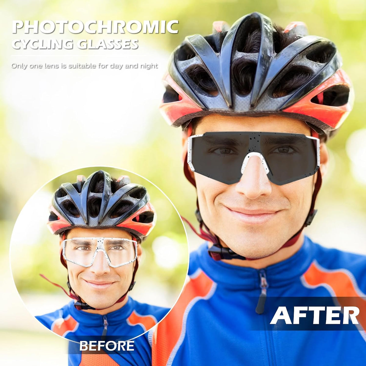 ÉÌƷͼƬ 4 | B0CWVBBLR3 | FEISEDY Photochromic Cycling Glasses for Men Women Clear Mountain Bike Sunglasses Sports Baseball B0133