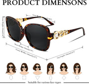 ÉÌƷͼƬ 46 | B0BJ71VZCB | FEISEDY Women's Fashion Sunglasses, Oversized Square Frame with Pearl Sparkling, Polarized UV Protection B2821