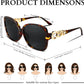 商品图片 46 | B0BJ71VZCB | FEISEDY Women's Fashion Sunglasses, Oversized Square Frame with Pearl Sparkling, Polarized UV Protection B2821