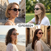 ÉÌƷͼƬ 21 | B0GV61HCD9 | FEISEDY Retro Oval Sunglasses for Women Small 90s Y2K UV Protection B1584