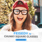 商品图片 30 | B0CWRK3FFF | FEISEDY Blue Light Blocking Glasses Women Men Chunky Square Computer Glasses B0101