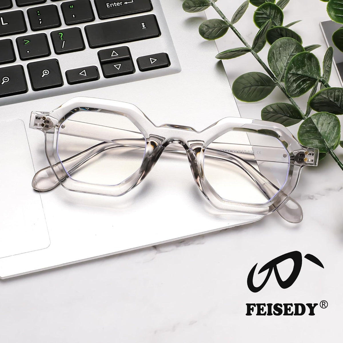 ÉÌƷͼƬ 12 | B0CSSL3RWH | FEISEDY Retro Octagon Blue Light Glasses for Women Men Vintage Polygon Anti Glare Eyeglasses B0102