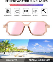 ÉÌƷͼƬ 67 | B09YTJ4FQZ | FEISEDY Vintage Square 70s Flat Aviator Sunglasses Women Men Classic Retro Stylish Frame UV400 Sunglasses B2622