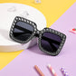 商品图片 6 | B0CFHLB4YT | FEISEDY Kids Sunglasses for Girls Oversized Square Sparkling Party Sun Glasses Lightweight Fashion Shades B0053