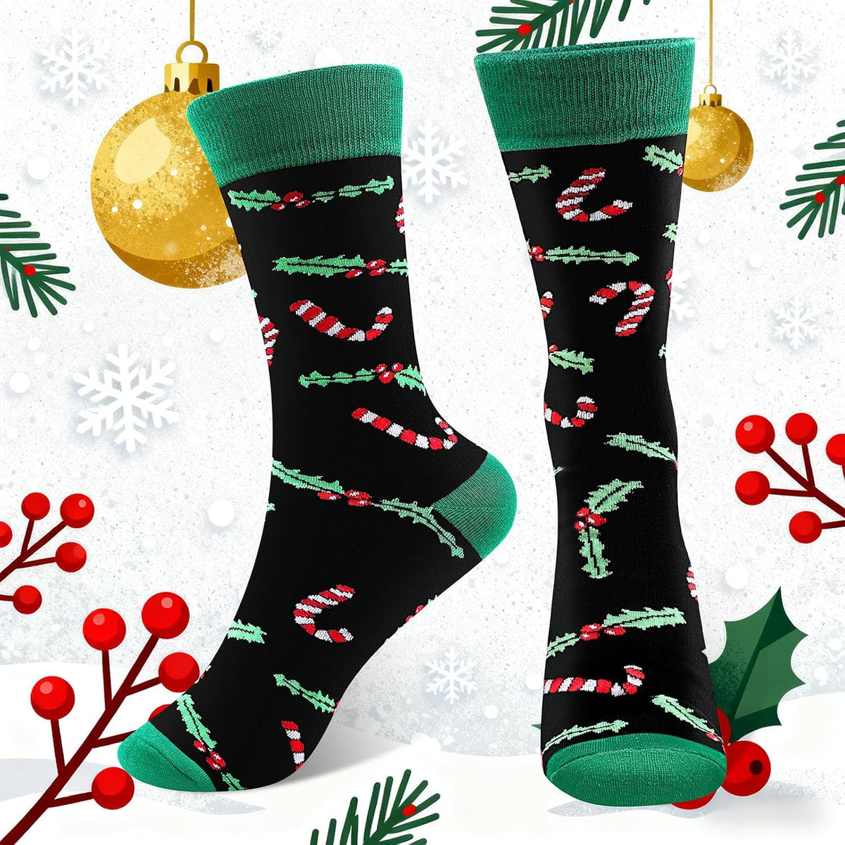 商品图片 2 | B0FPLDHHHC | Funny Socks for Women Men Christmas Socks Fuzzy Cozy Novelty Dress Socks Festive Crew Socks Size 7.5-12